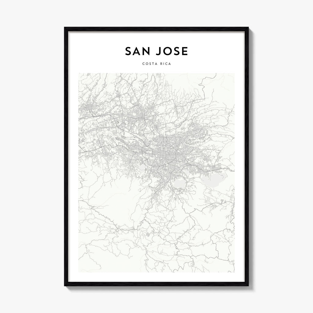San Jose Costa Rica Map Poster