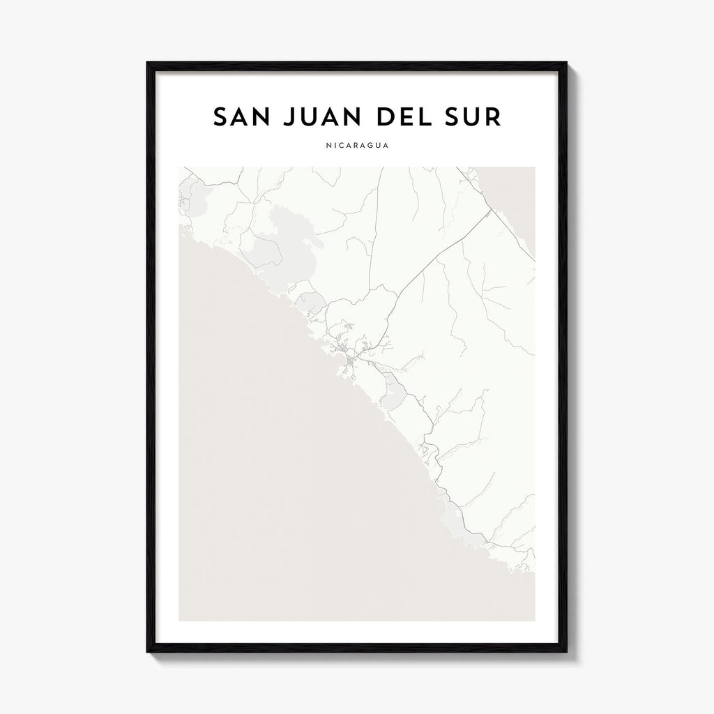 San Juan Del Sur Map Poster