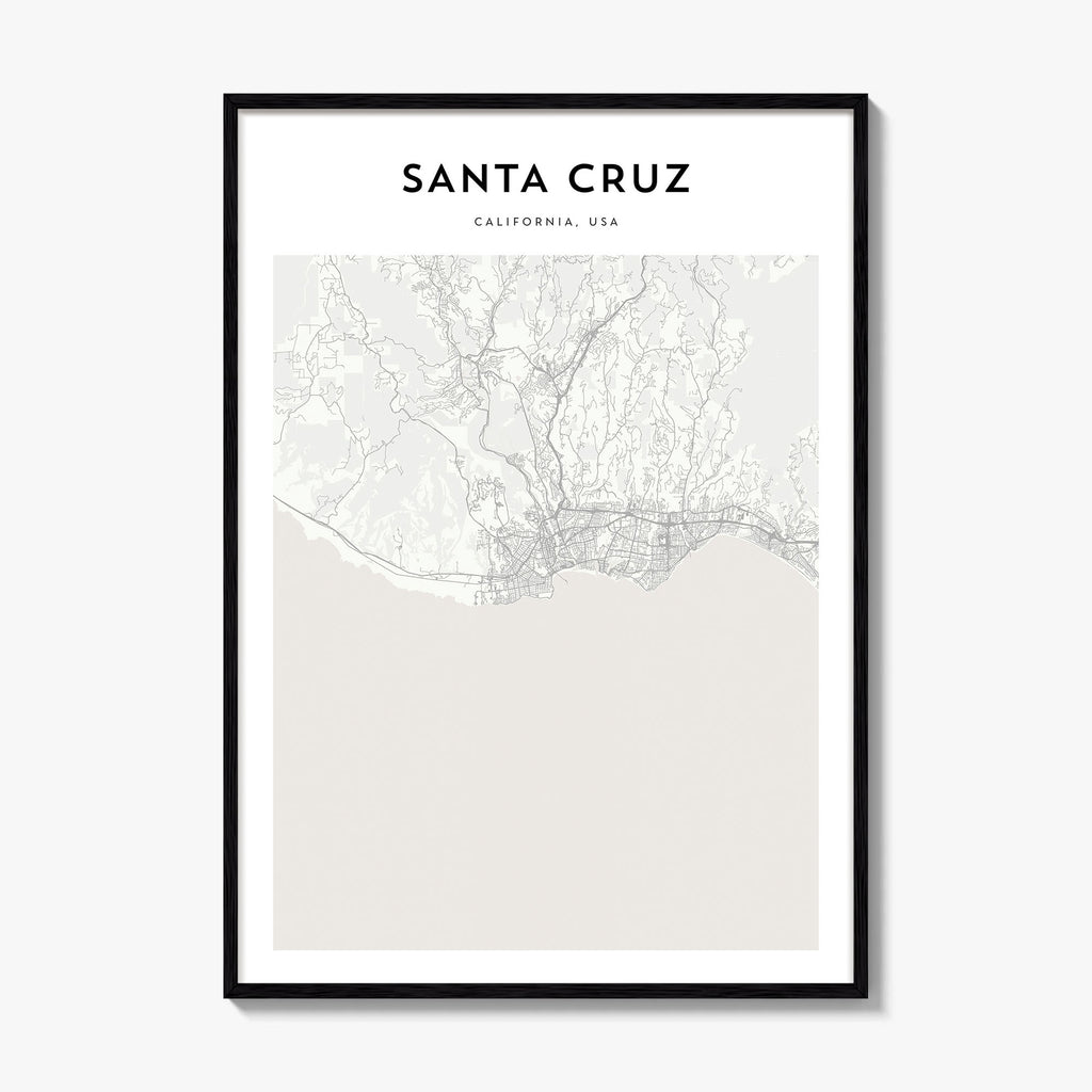 Santa Cruz California Map Poster