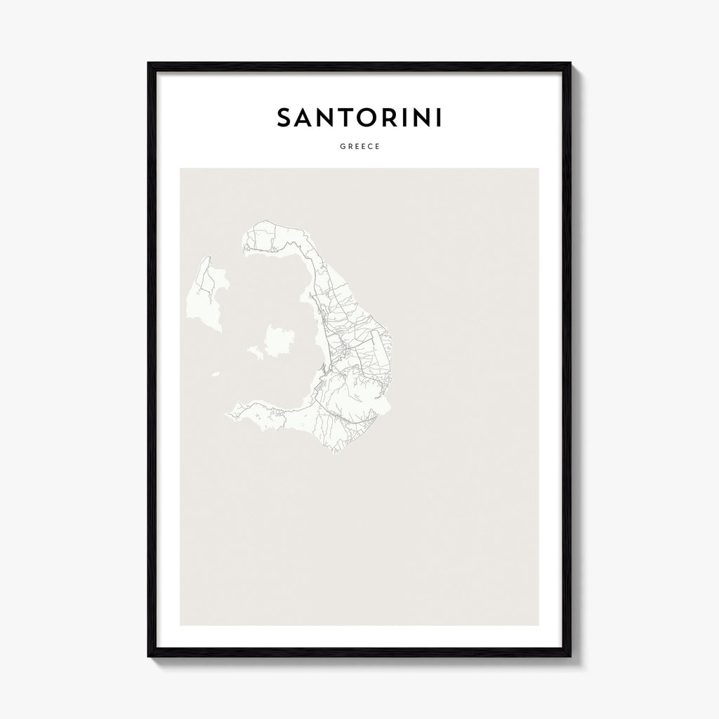 Santorini Map Poster