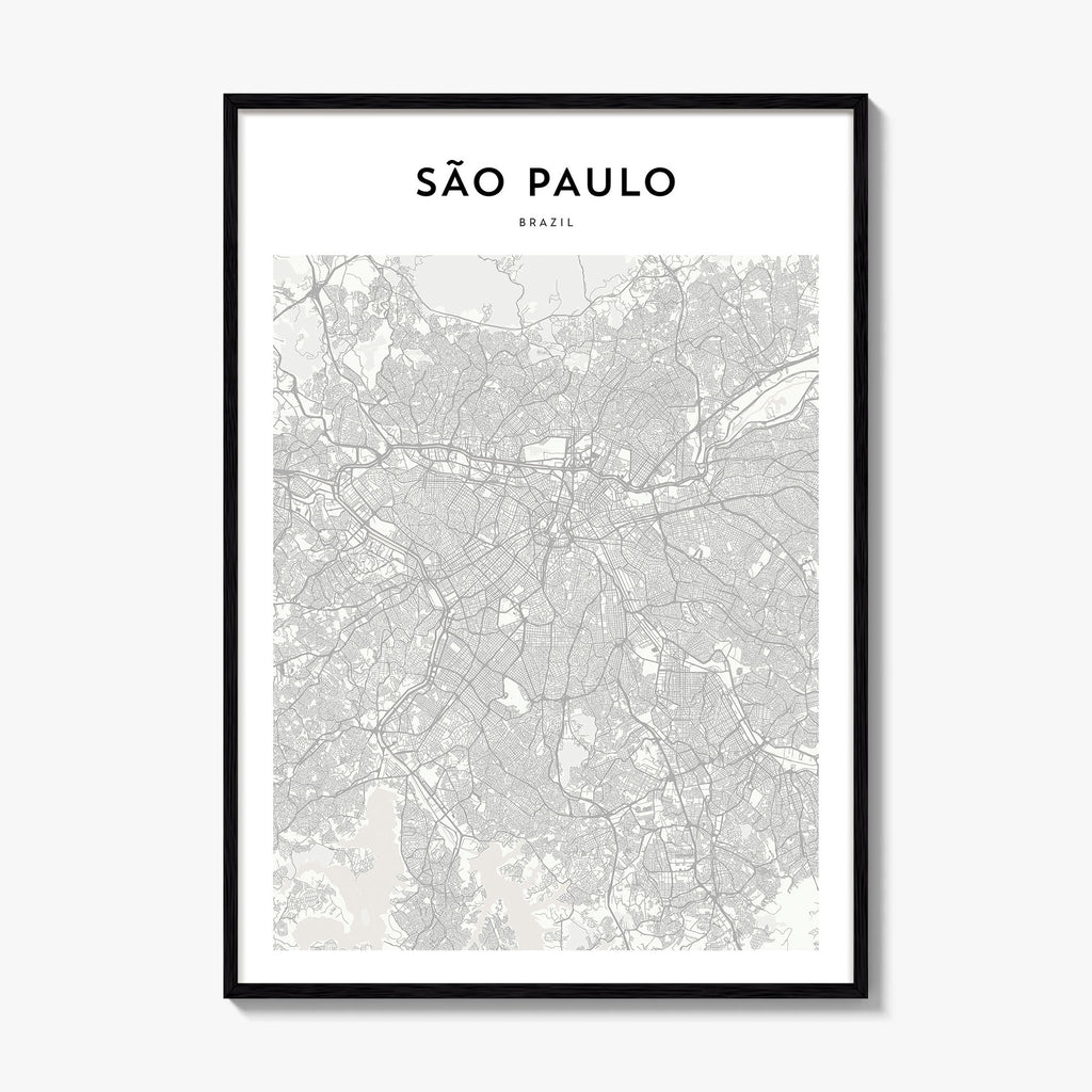 Sao Paulo Map Poster