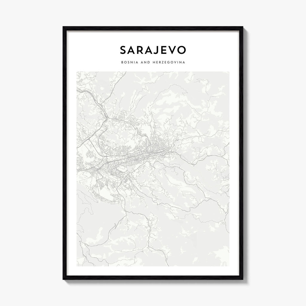 Sarajevo Map Poster