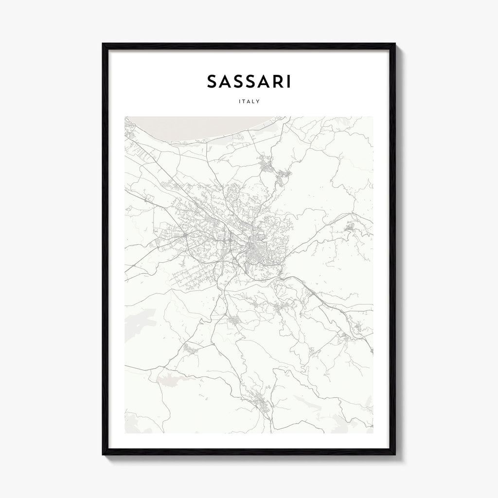 Sassari Map Poster