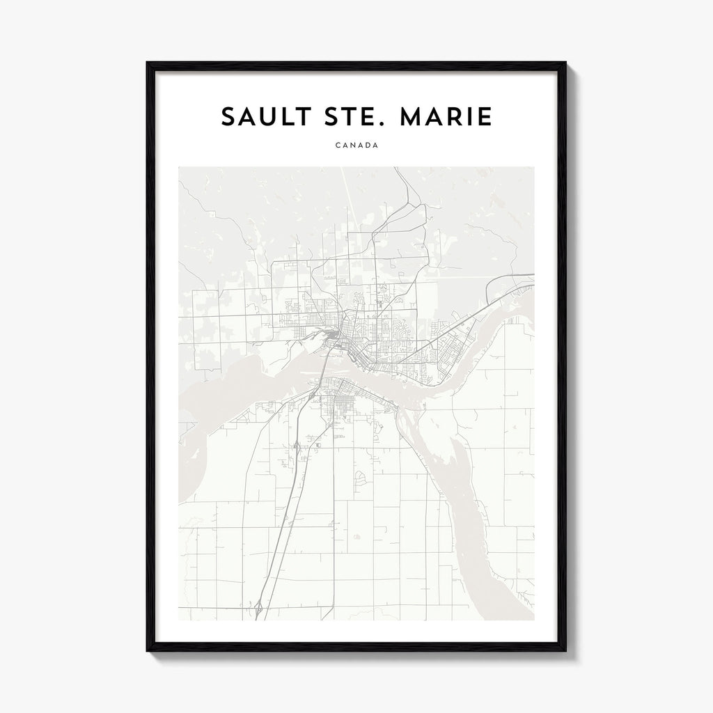 Sault Ste Marie Map Poster