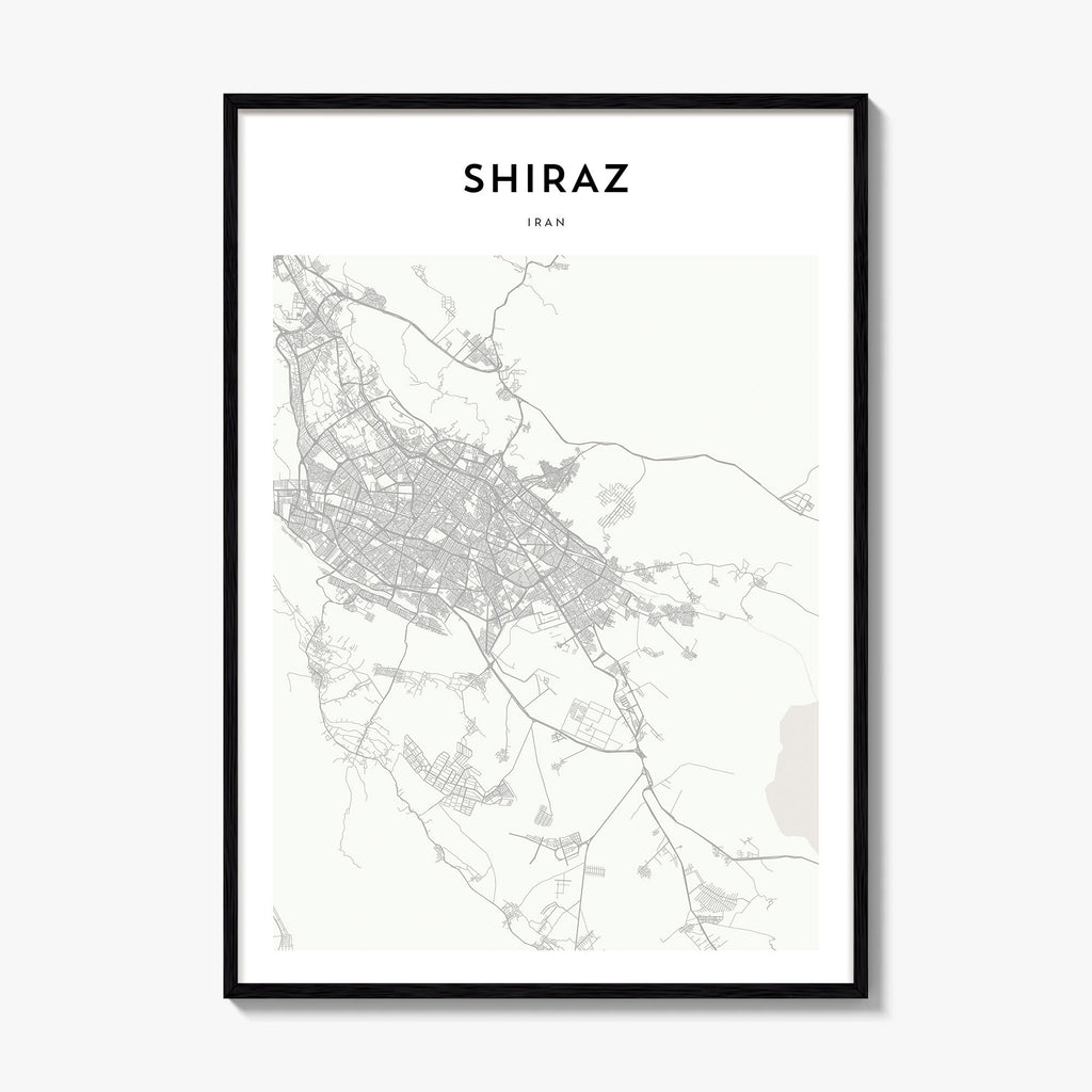 Shiraz Map Poster