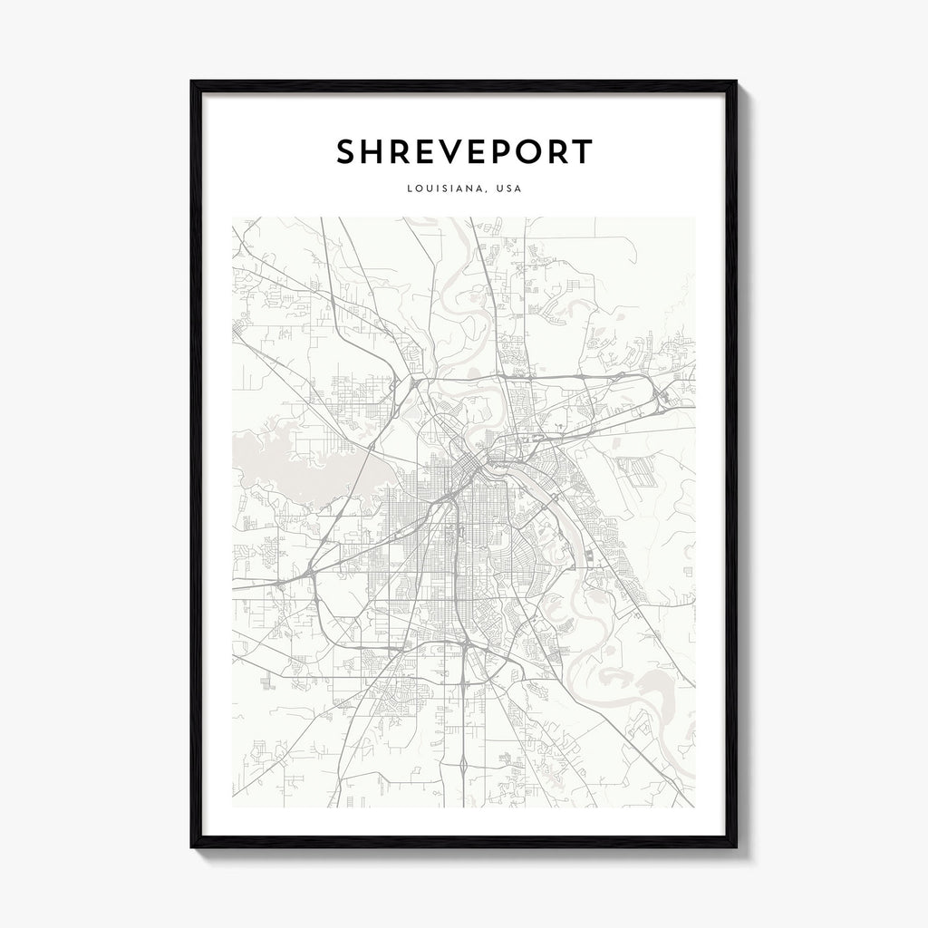 Shreveport Map Poster