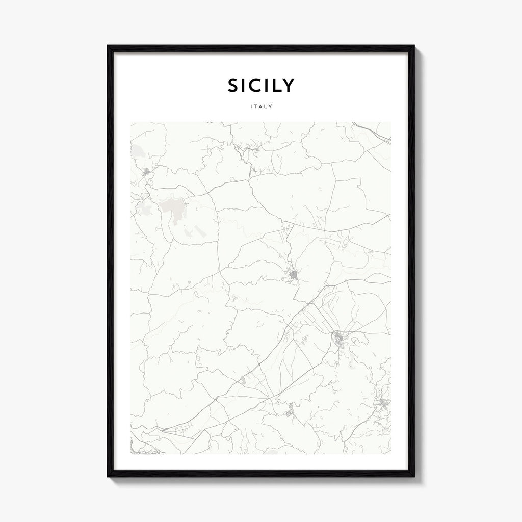 Sicily Map Poster