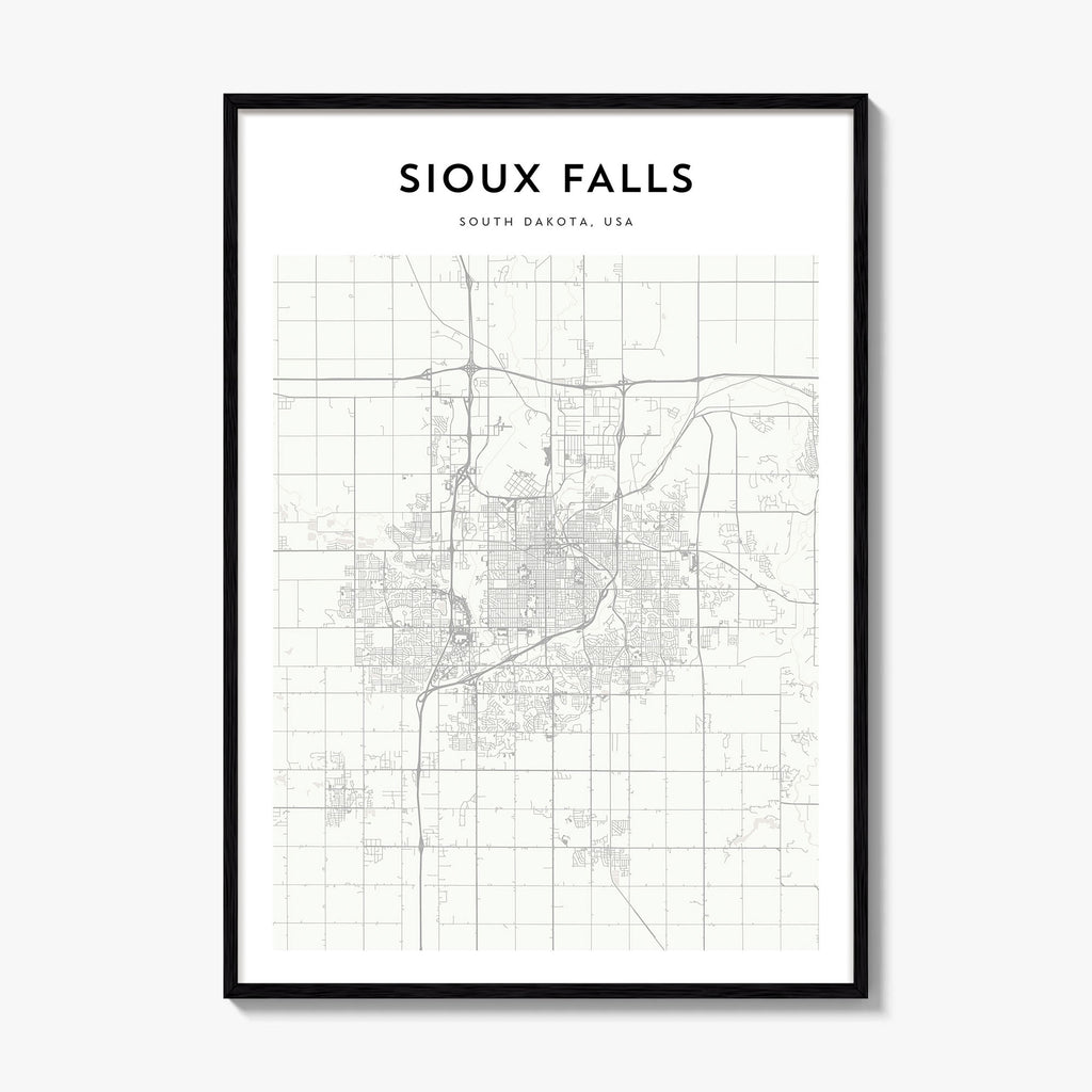 Sioux Falls Map Poster