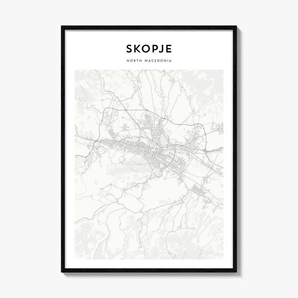 Skopje Map Poster