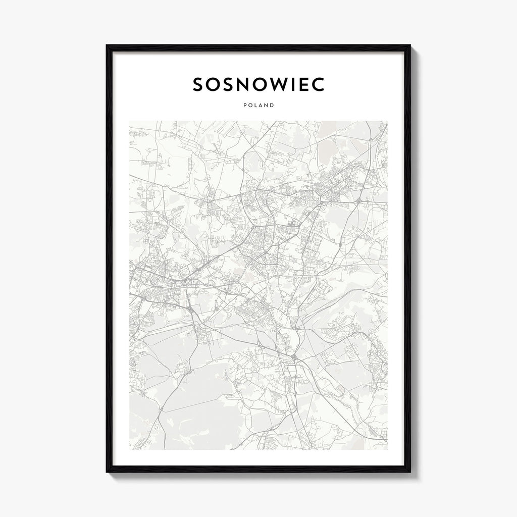 Sosnowiec Map Poster