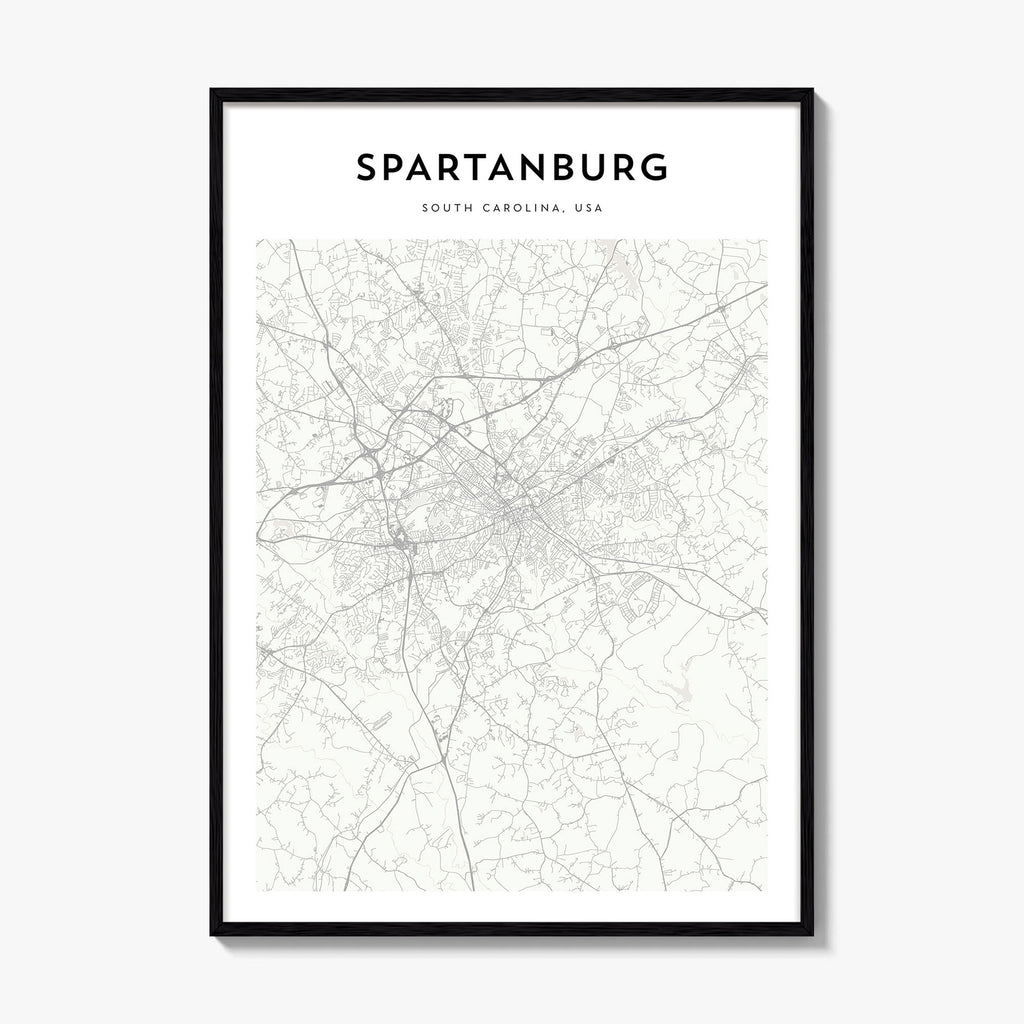Spartanburg Map Poster