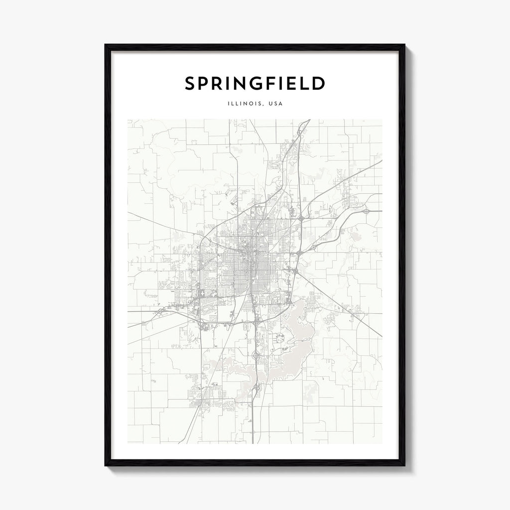 Springfield Illinois Map Poster