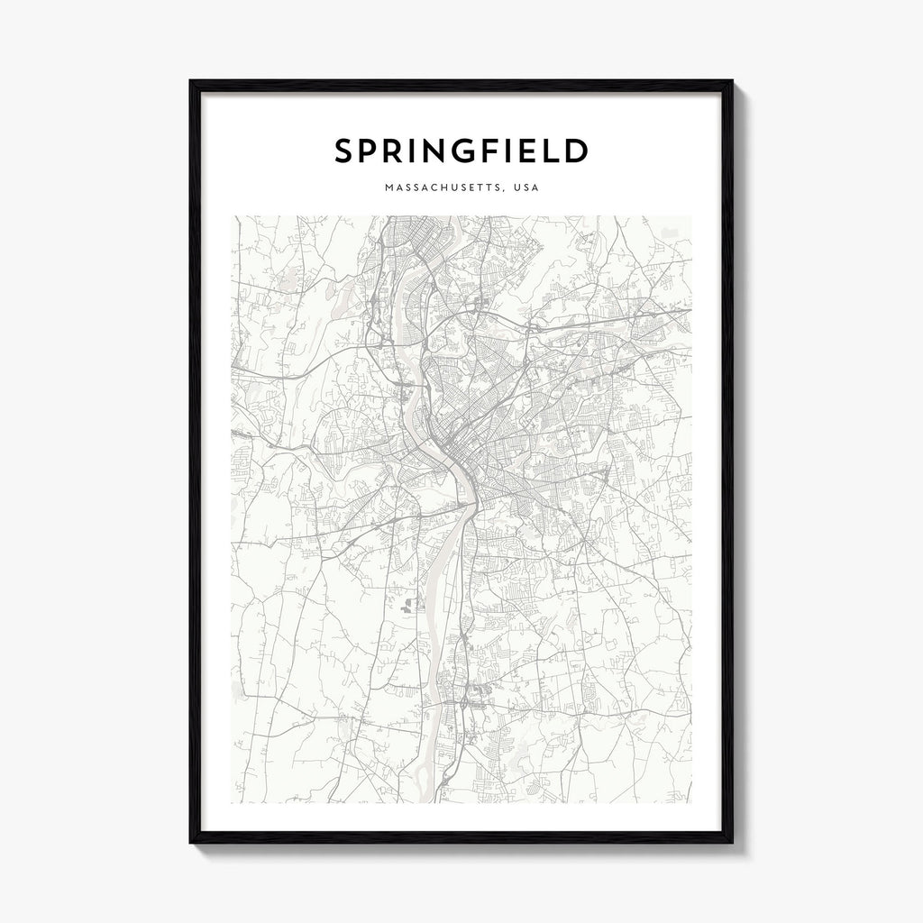 Springfield Massachusetts Map Poster