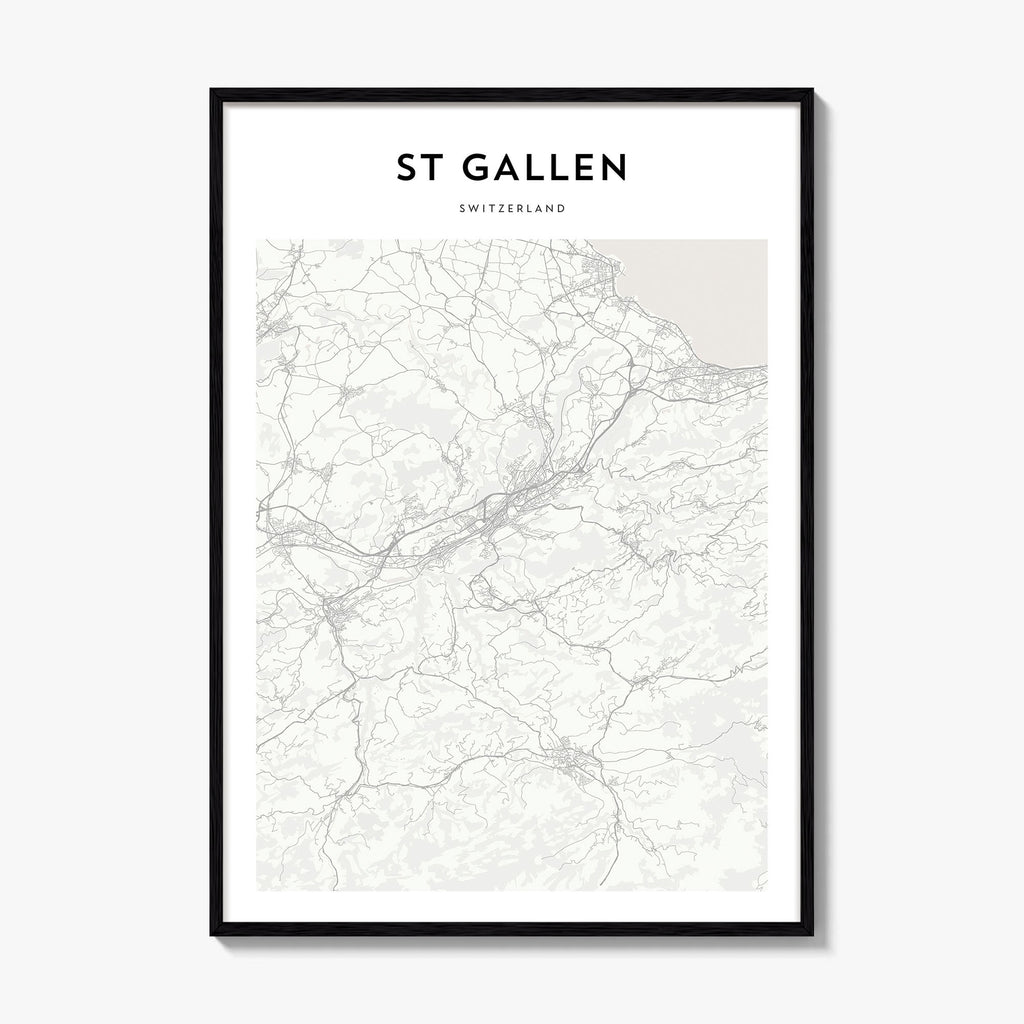St Gallen Map Poster