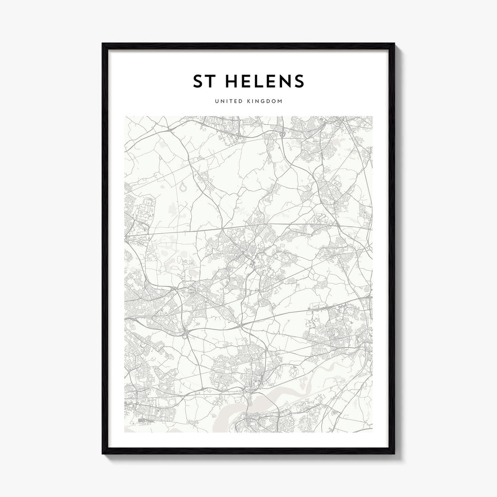 St Helens Map Poster