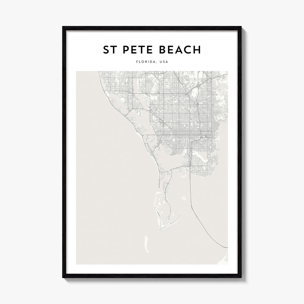 St Pete Beach Map Poster