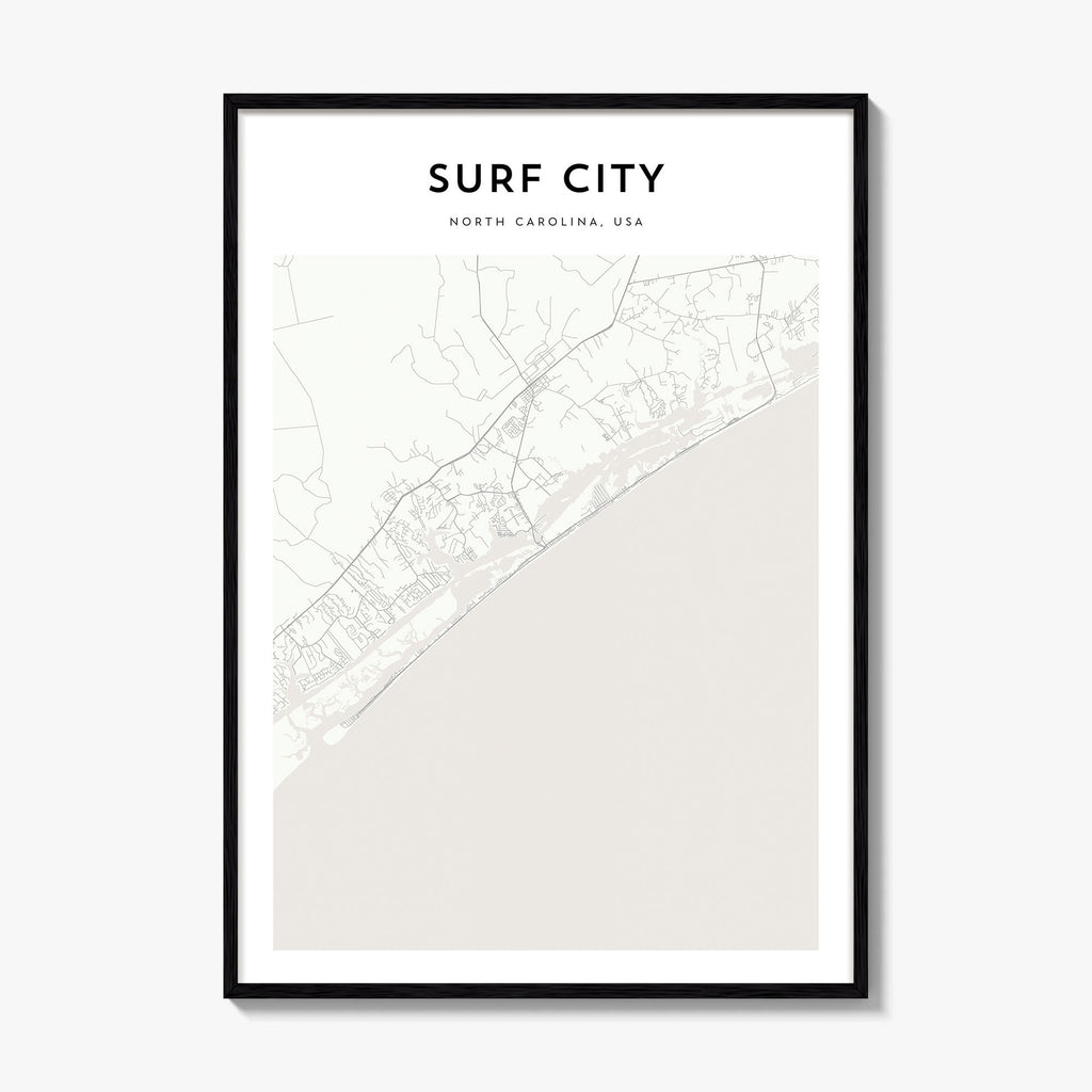 Surf City Map Poster