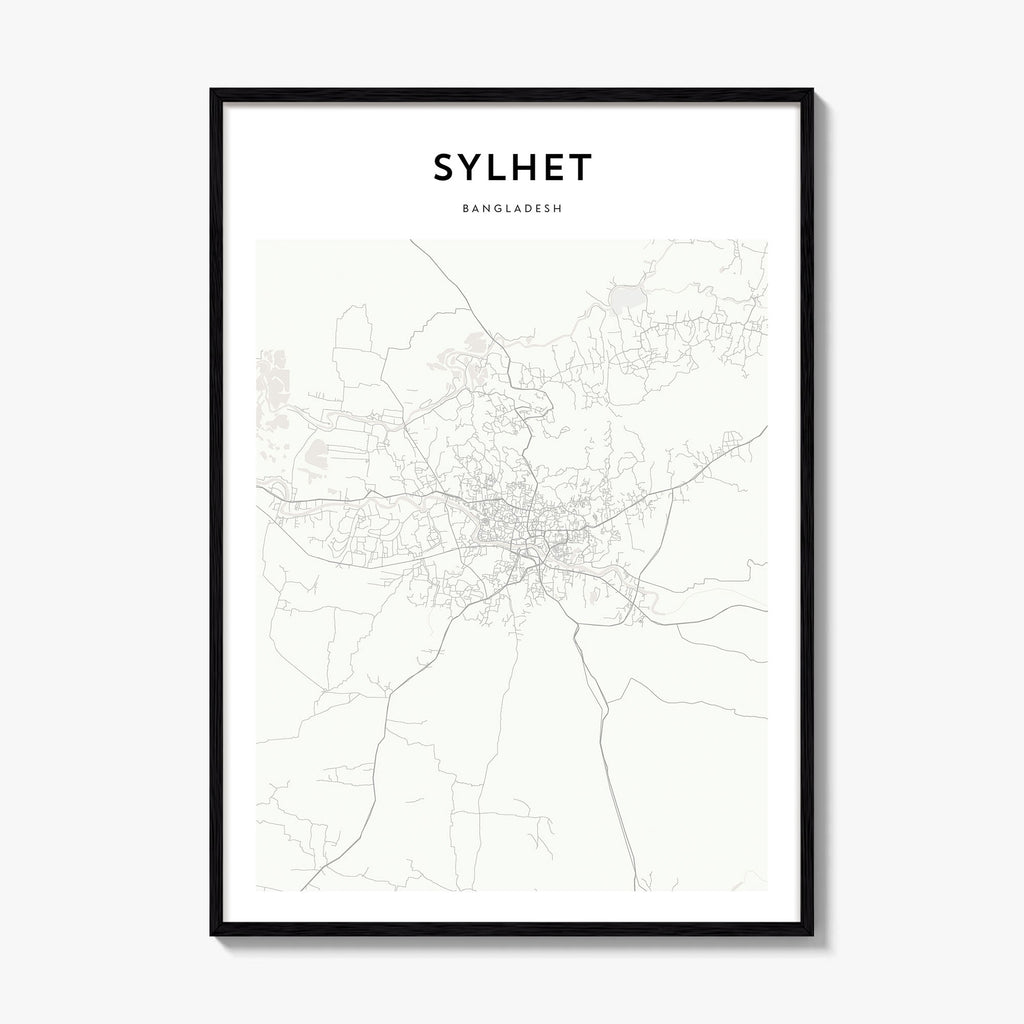 Sylhet Map Poster