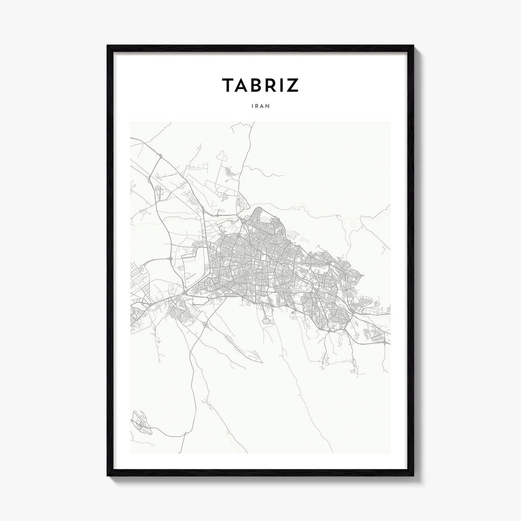 Tabriz Map Poster
