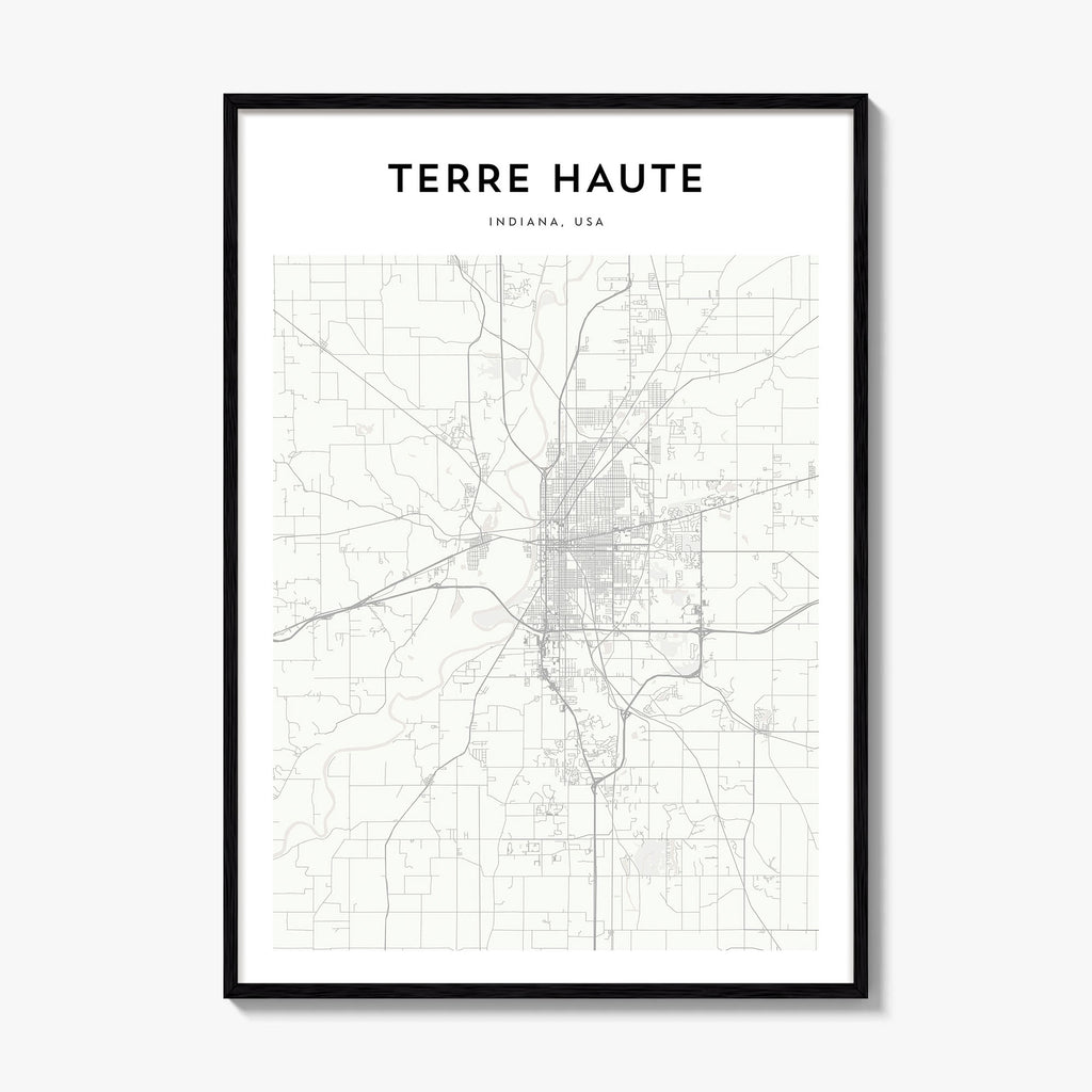Terre Haute Map Poster