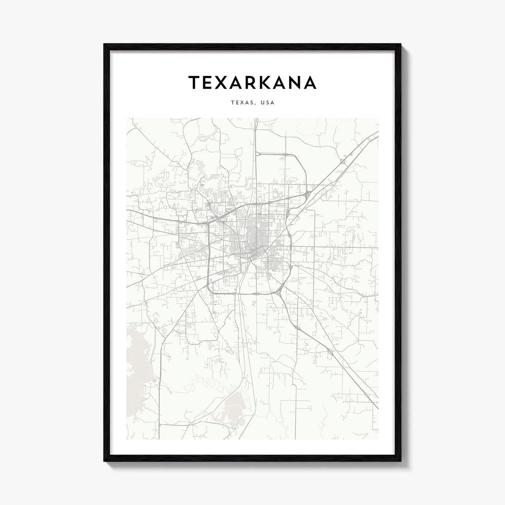 Texarkana Map Poster
