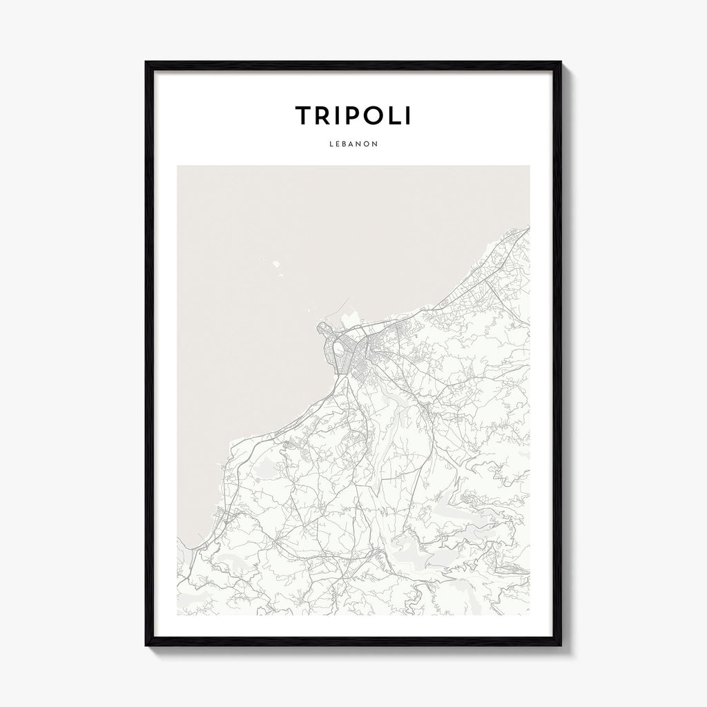Tripoli Lebanon Map Poster