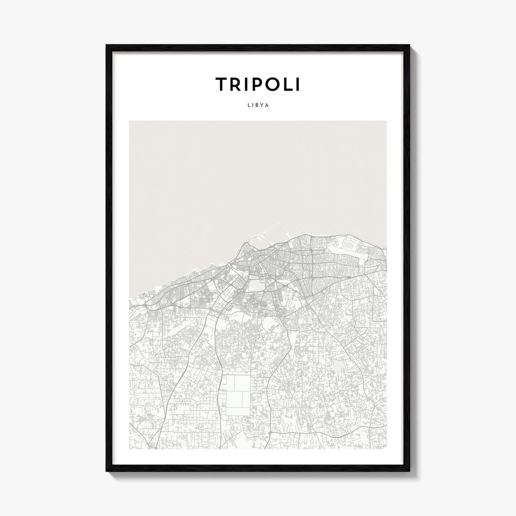 Tripoli Libya Map Poster