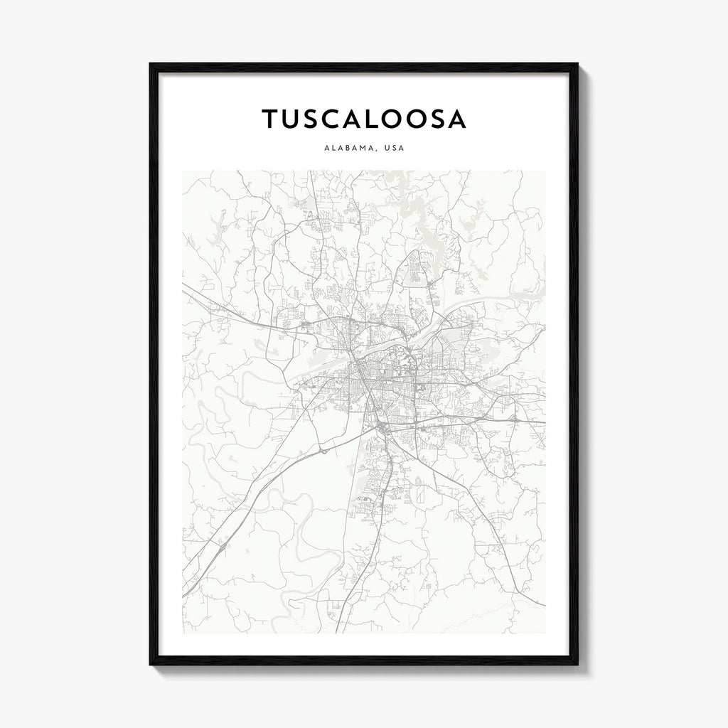 Tuscaloosa Map Poster