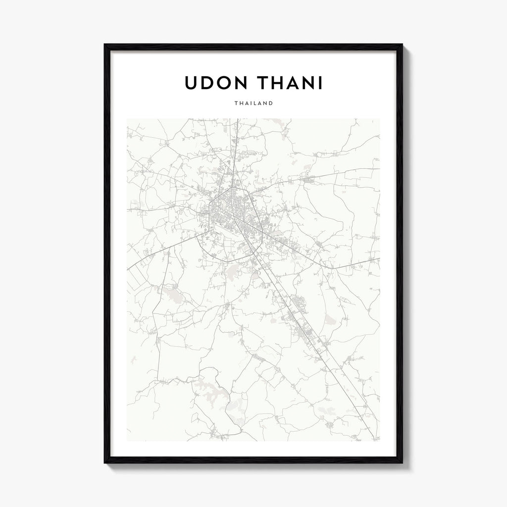 Udon Thani Map Poster