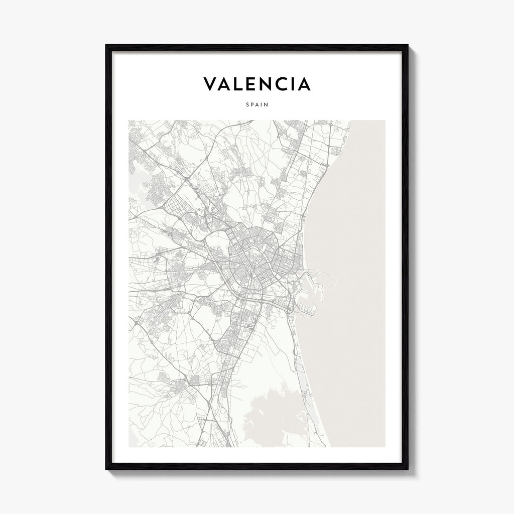 Valencia Spain Map Poster