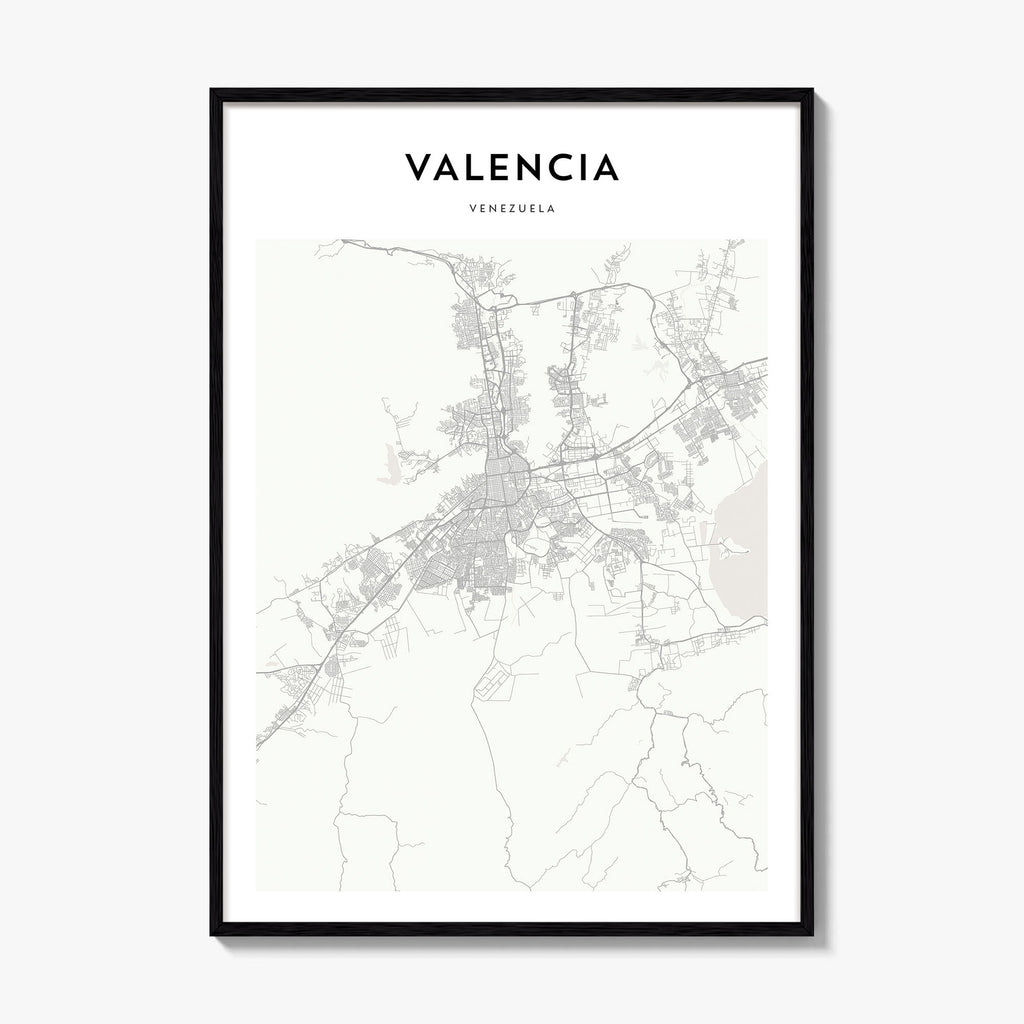 Valencia Venezuela Map Poster