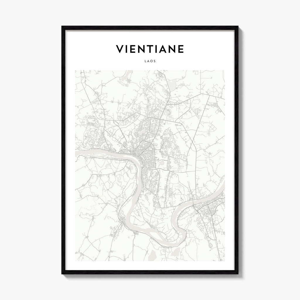 Vientiane Map Poster