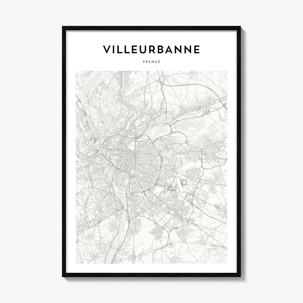 Villeurbanne Map Poster