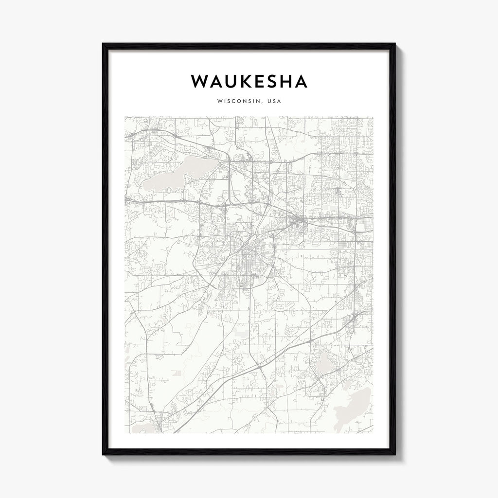 Waukesha Map Poster