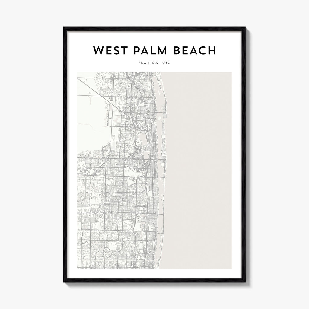 West Palm Beach Map Poster