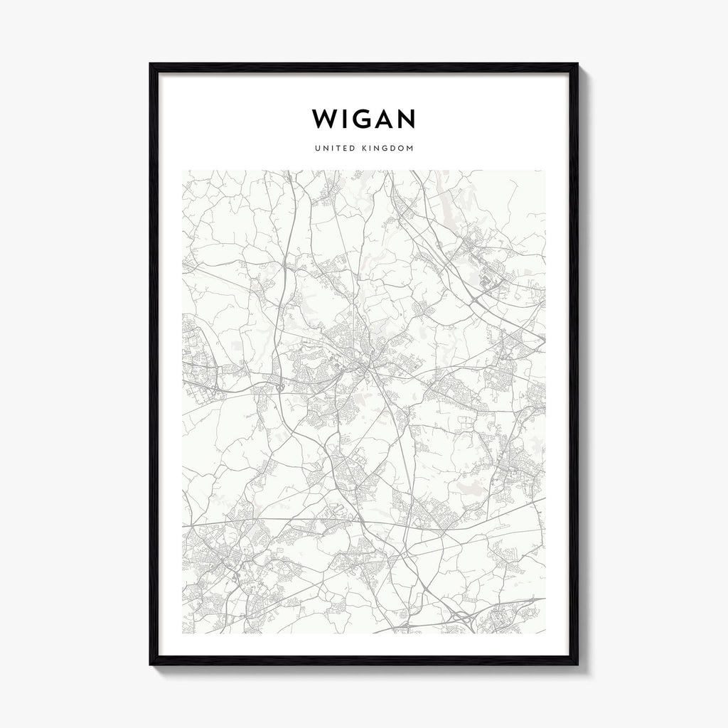 Wigan Map Poster