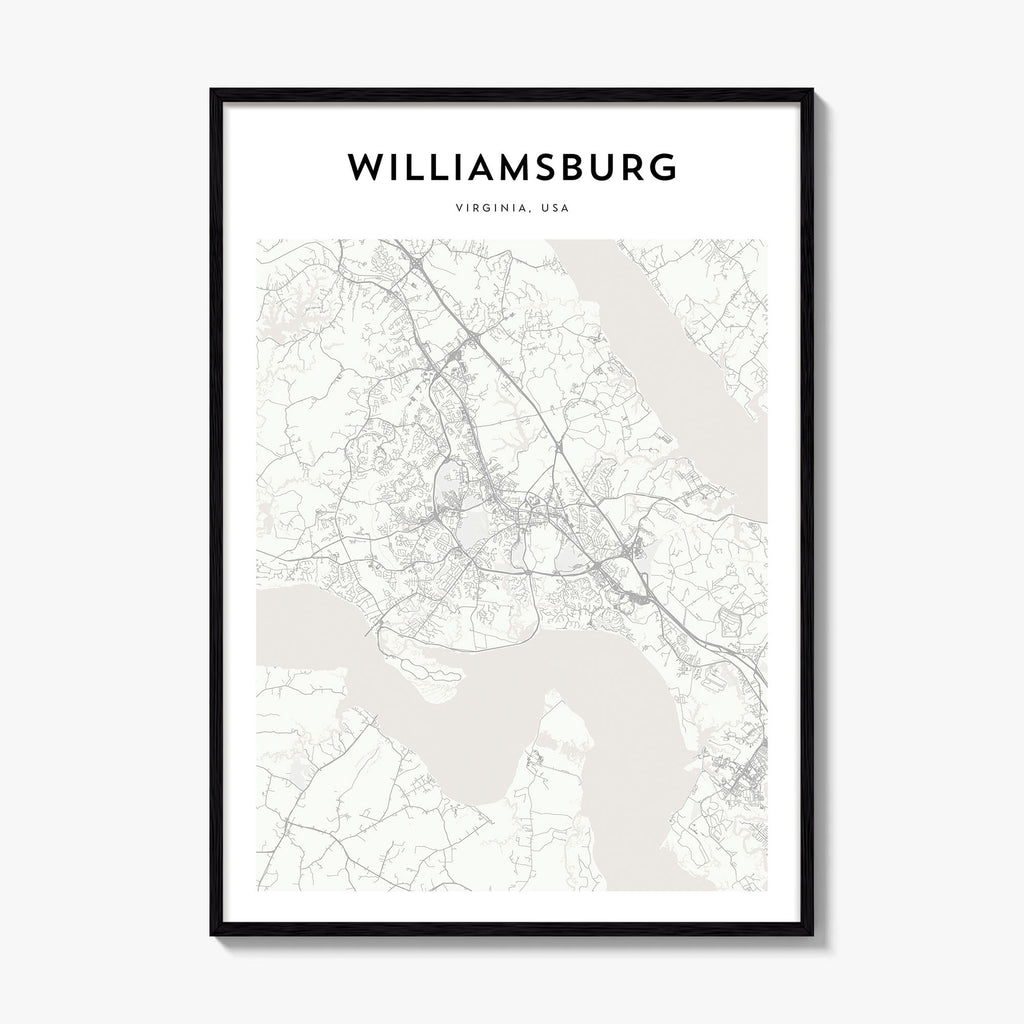 Williamsburg Virginia Map Poster
