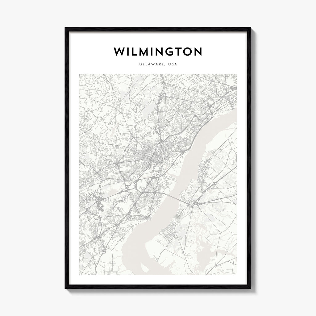 Wilmington Delaware Map Poster