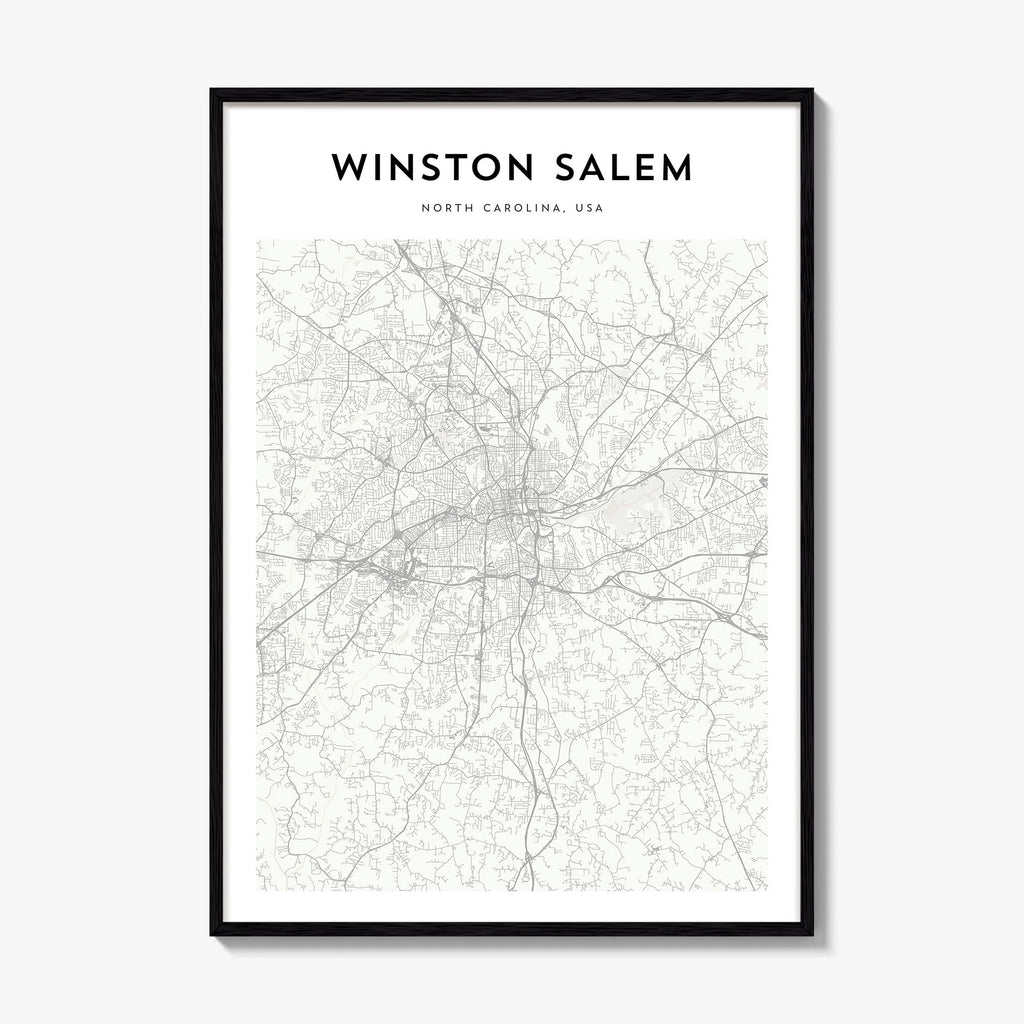 Winston Salem Map Poster