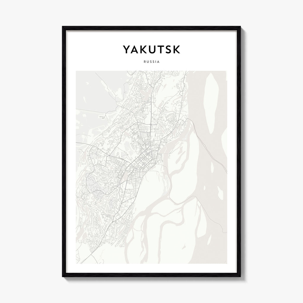 Yakutsk Map Poster