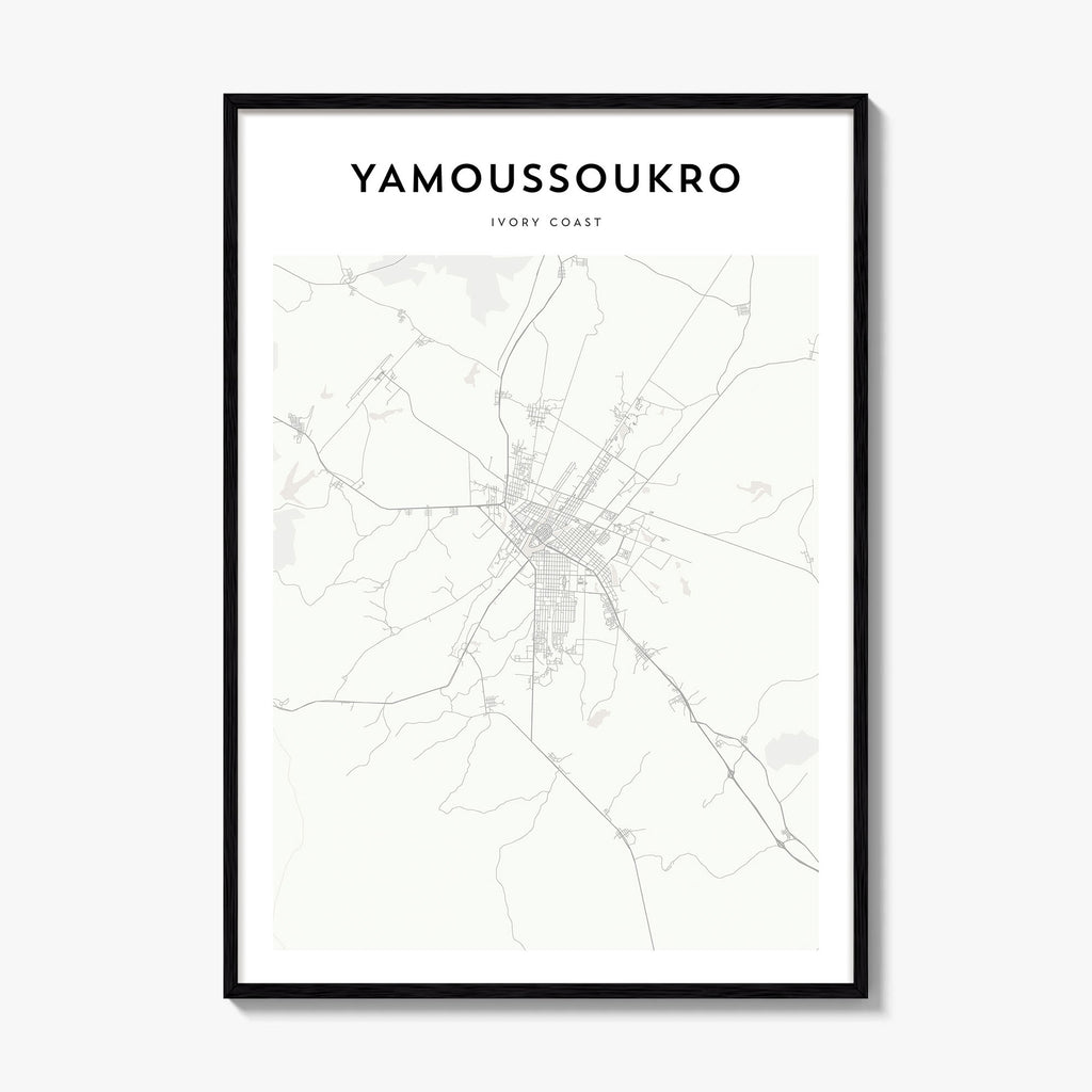 Yamoussoukro Map Poster