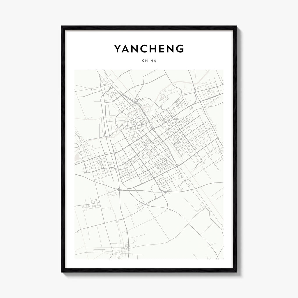Yancheng Map Poster