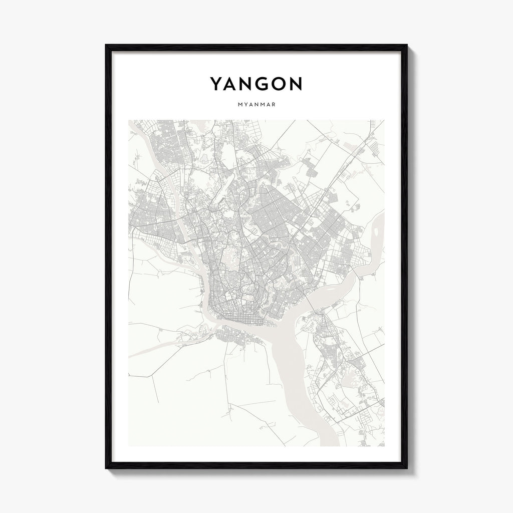 Yangon Map Poster