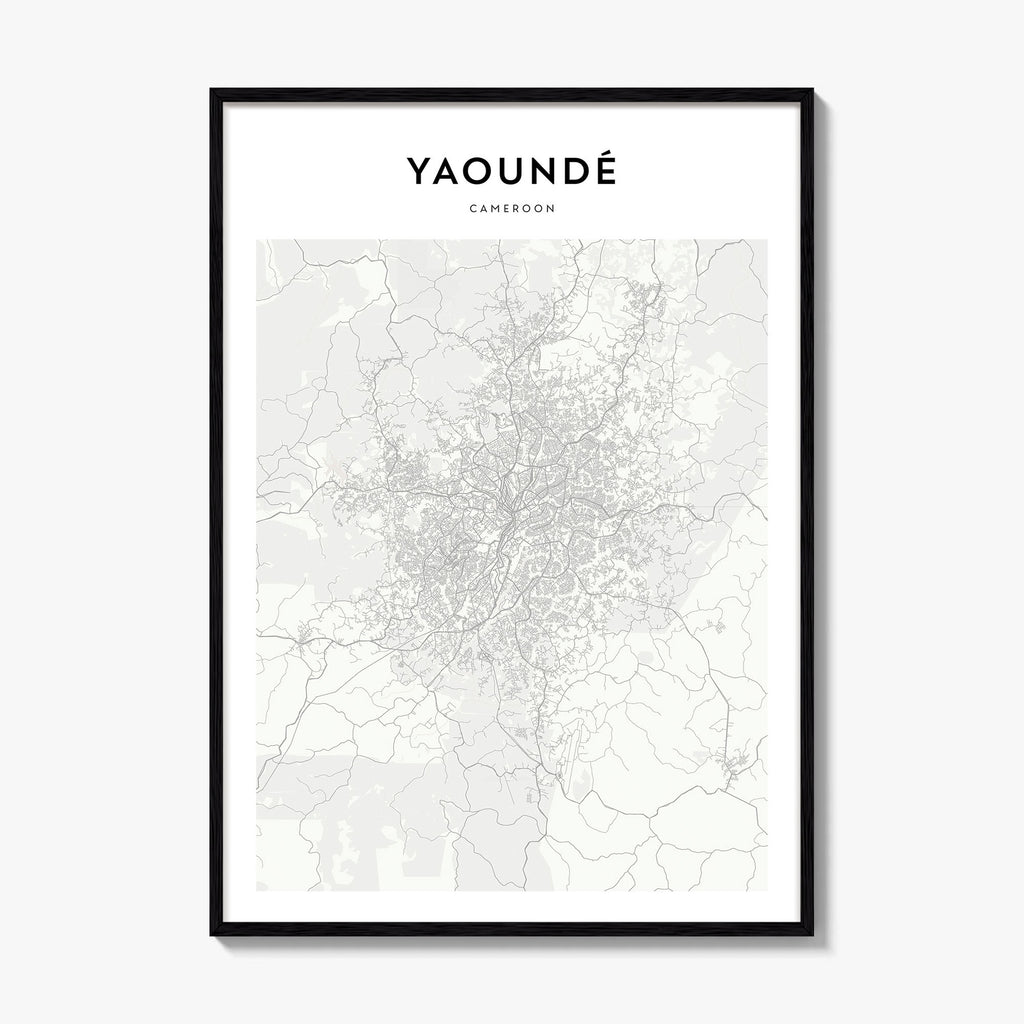 Yaounde Map Poster