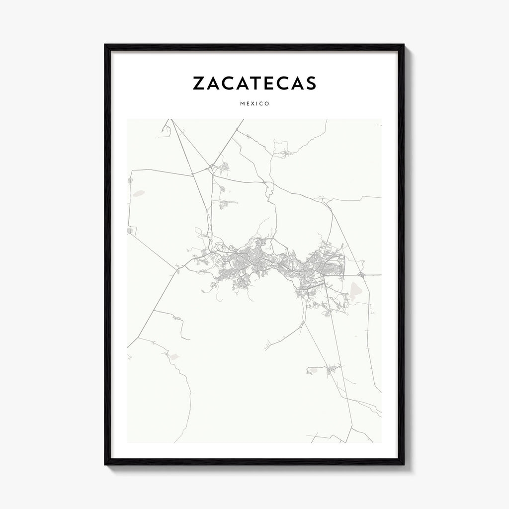 Zacatecas Map Poster