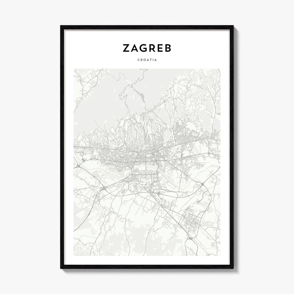 Zagreb Map Poster