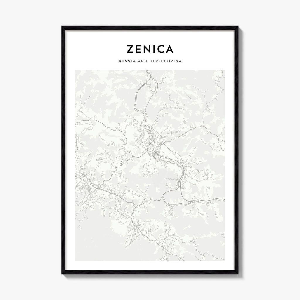 Zenica Map Poster