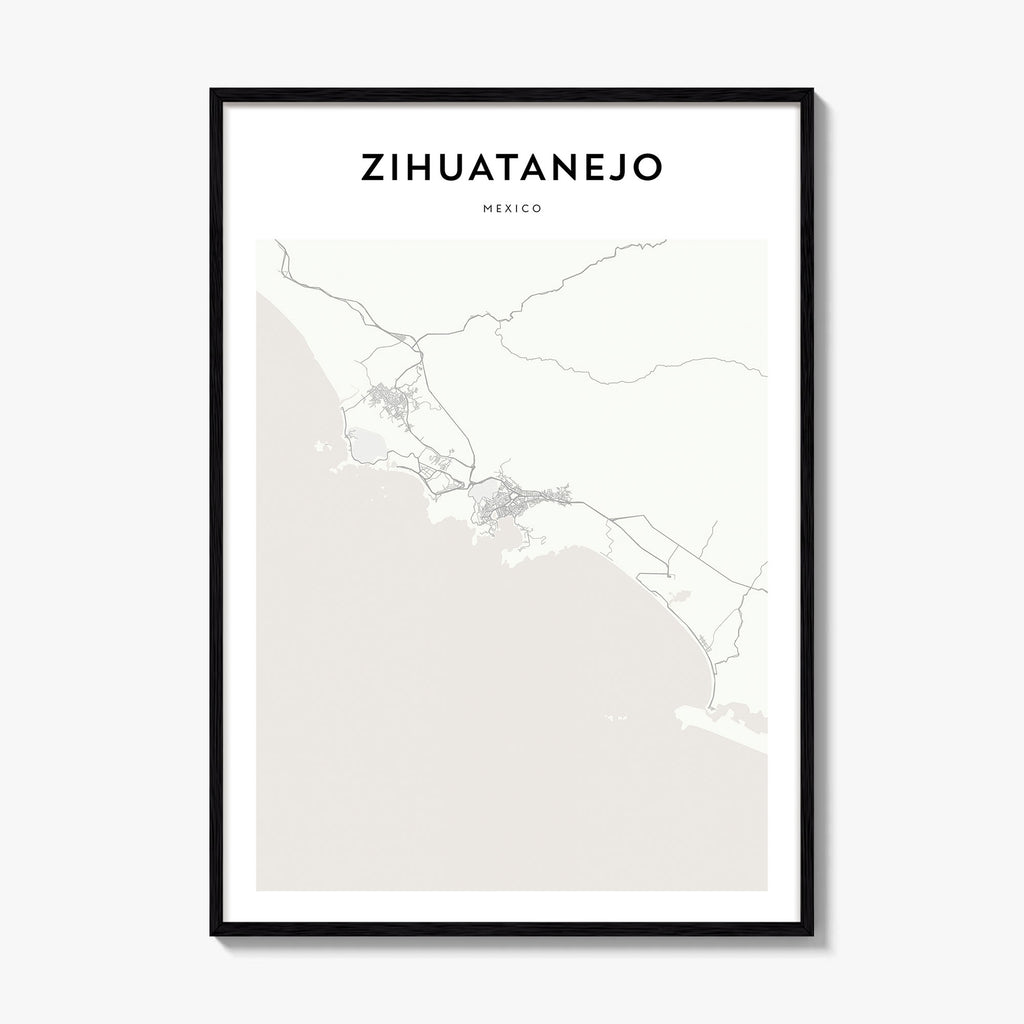 Zihuatanejo Map Poster